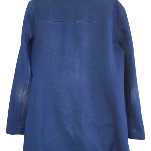 J Jill Wool Pea Coat Blue Lined and Button up size medium - Picture 3 of 8